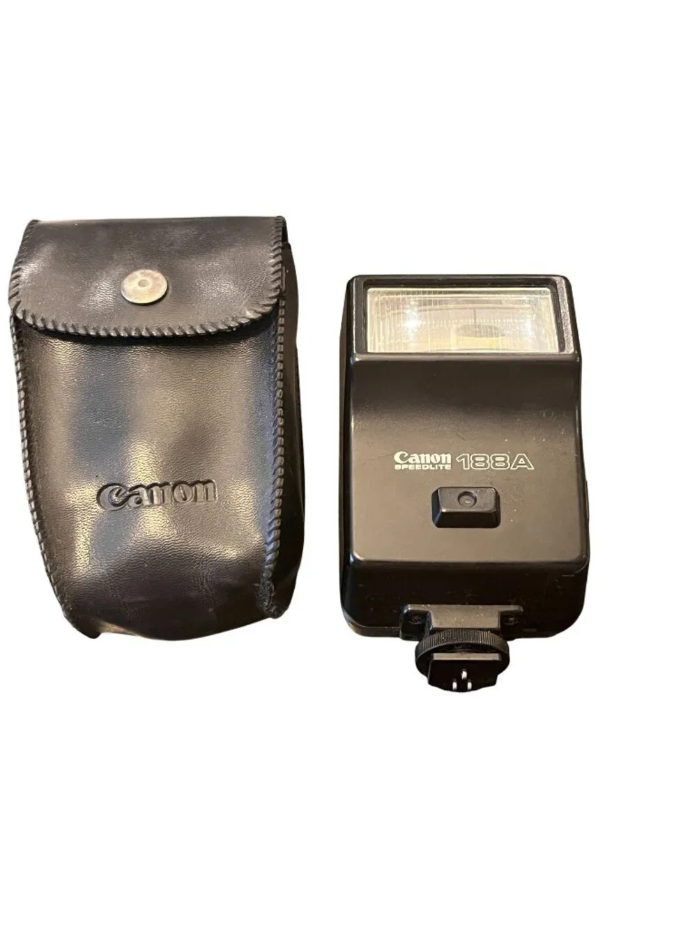 Vintage Canon Camera Accessory Speedlite 188A Flash Original Leather Case
